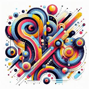 colorful abstract art poster with geometric shapes (45)